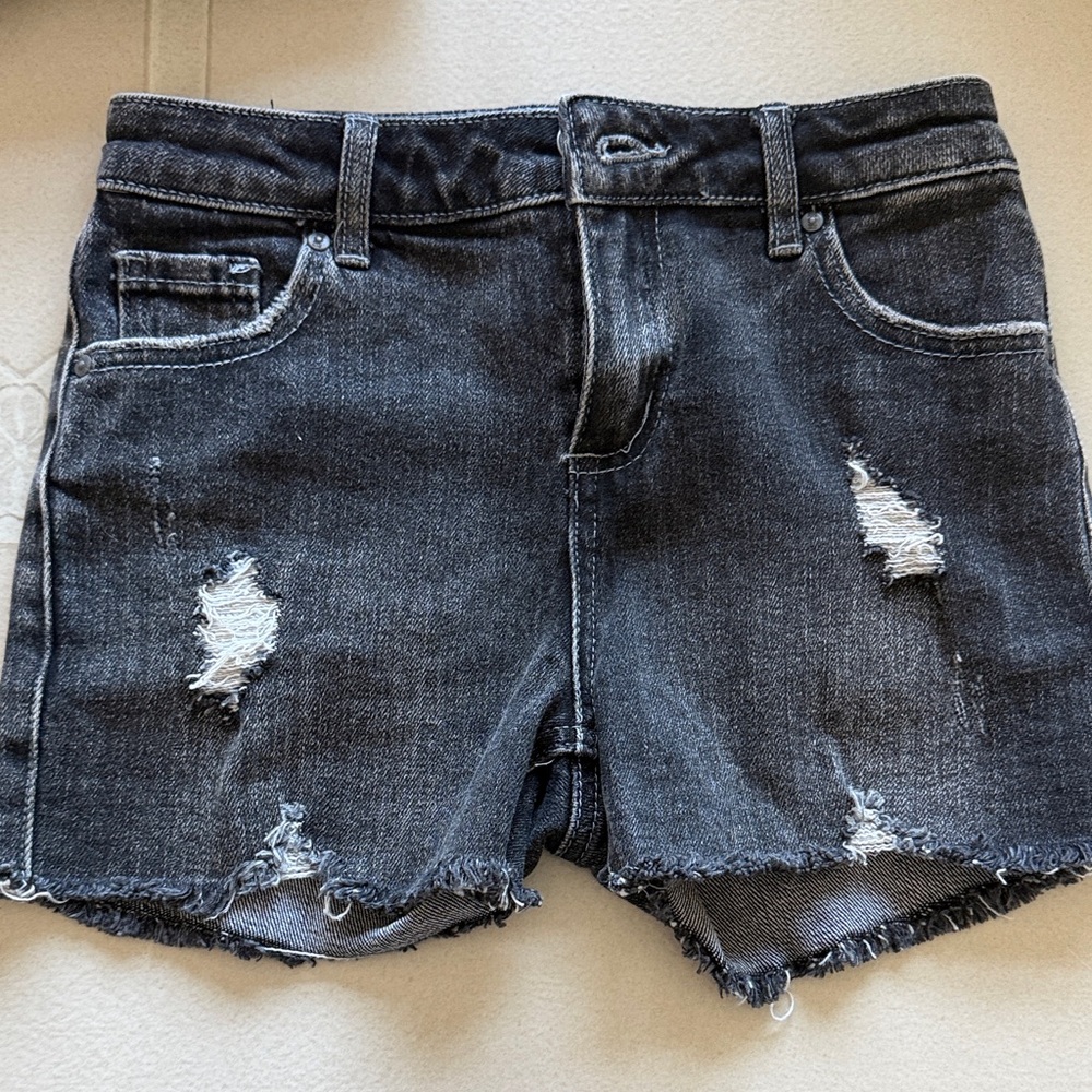 Kids RSQ Distressed Black Denim Shorts